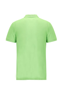 Çimen Yeşili Polo Yaka Slim Fit Dar Kesim Pamuklu T-shirt
