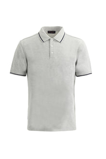 Orta Gri Polo Yaka Slim Fit Dar Kesim T-shirt