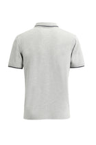 Orta Gri Polo Yaka Slim Fit Dar Kesim T-shirt