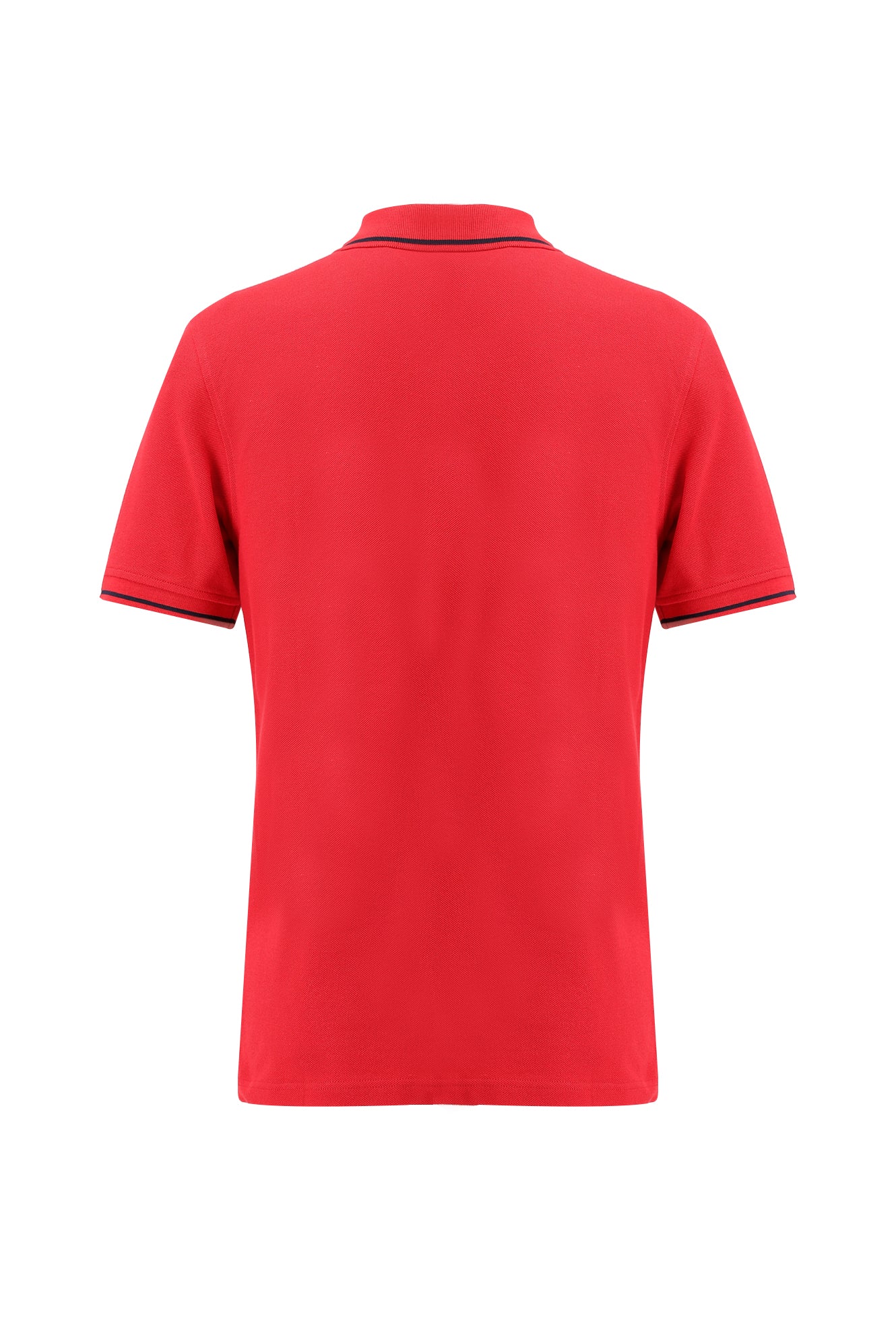 Aç?k K?rm?z? Polo Yaka Slim Fit Dar Kesim Pamuklu T-shirt-Abdullah Ki??l?