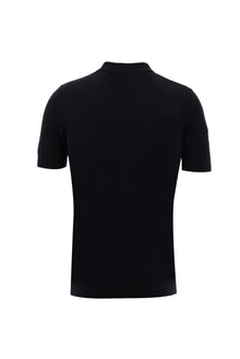 Siyah Polo Yaka Slim Fit Dar Kesim Düğmeli T-shirt