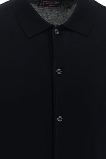 Siyah Polo Yaka Slim Fit Dar Kesim Düğmeli T-shirt