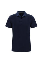 Açık Lacivert Polo Yaka Slim Fit Dar Kesim Desenli Pamuk T-shirt