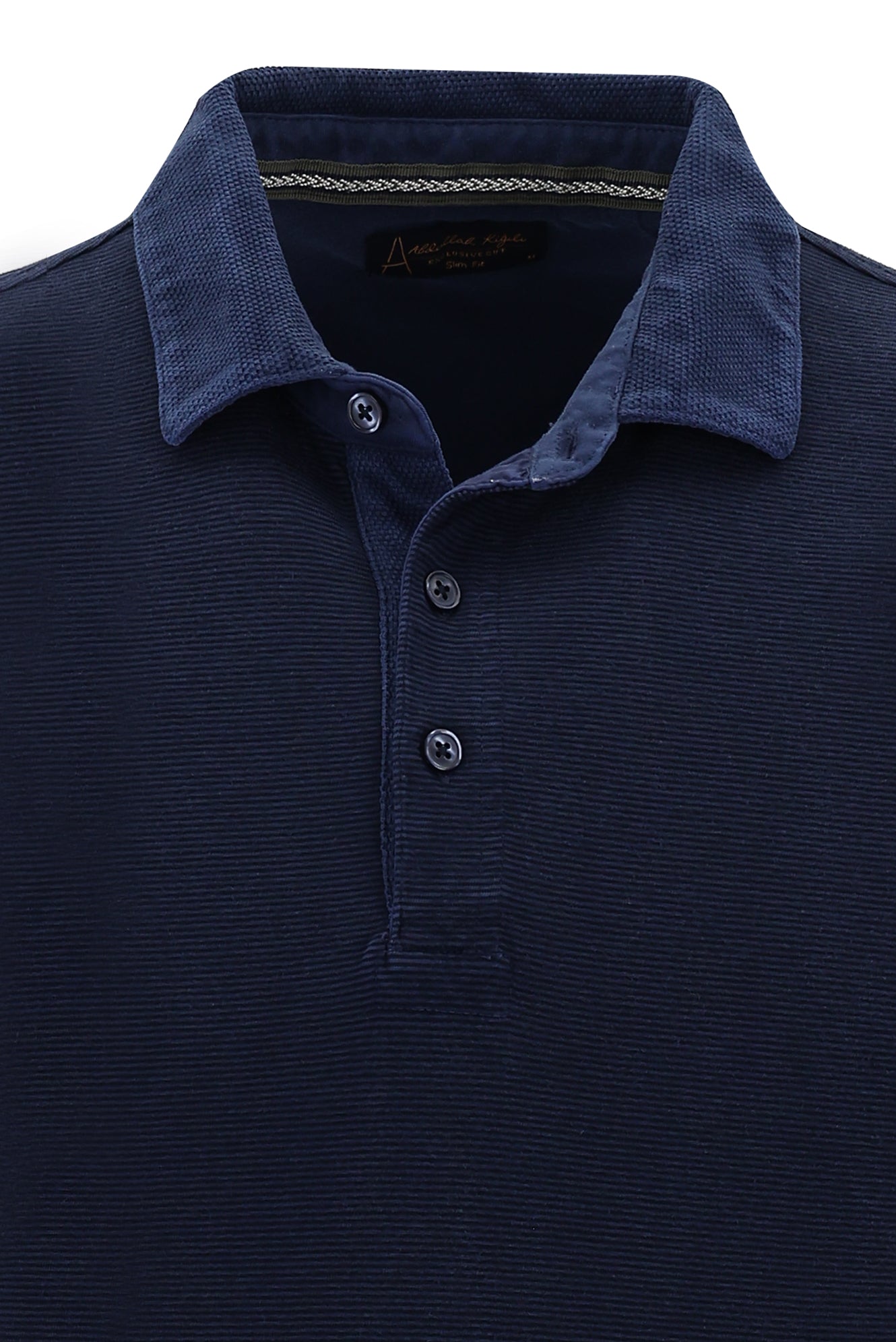 Açık Lacivert Polo Yaka Slim Fit Dar Kesim Desenli Pamuk T-shirt