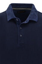 Açık Lacivert Polo Yaka Slim Fit Dar Kesim Desenli Pamuk T-shirt