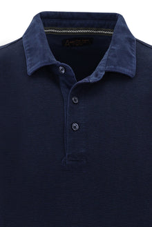 Açık Lacivert Polo Yaka Slim Fit Dar Kesim Desenli Pamuk T-shirt