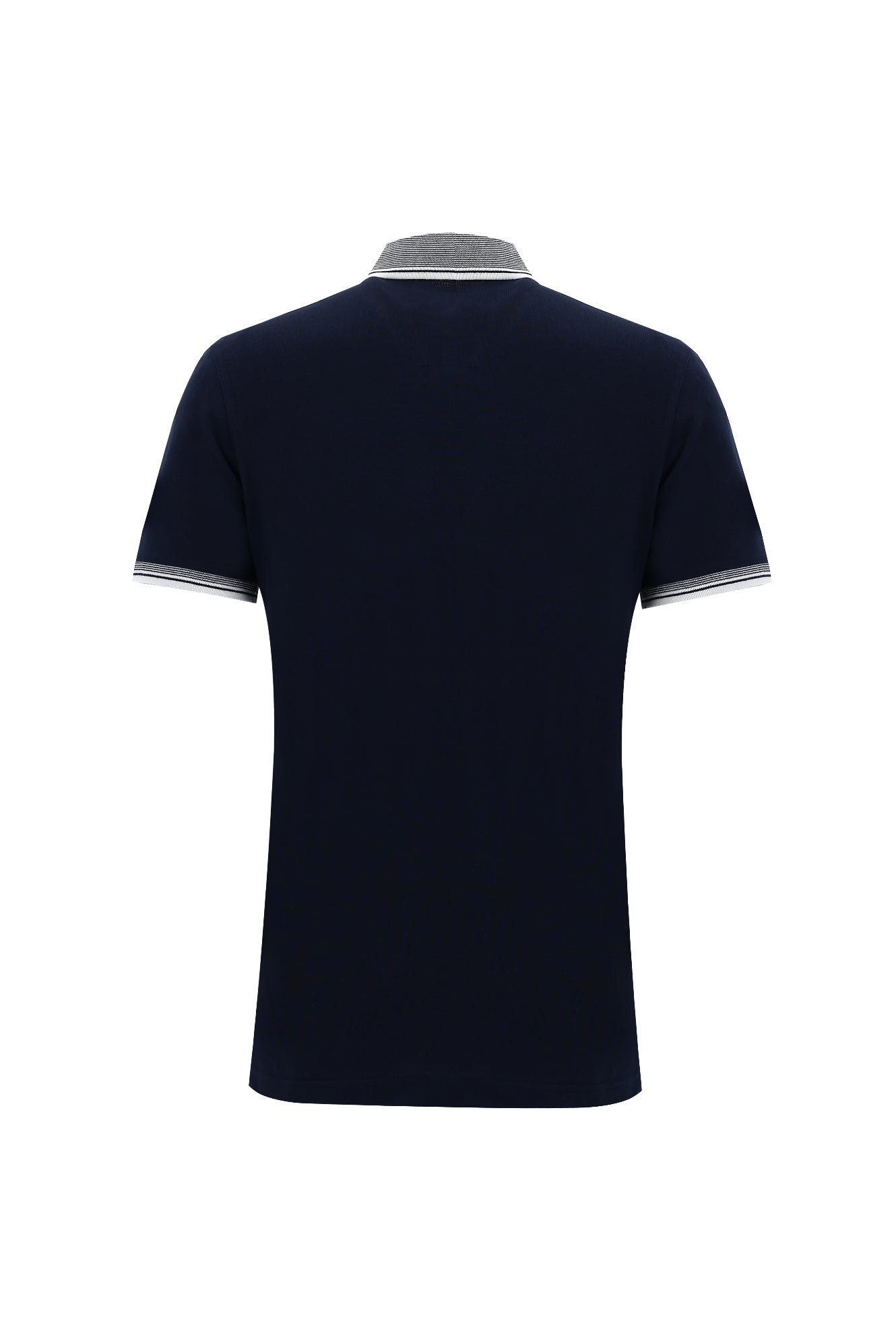 Koyu Lacivert Polo Yaka Slim Fit Dar Kesim Pamuk T-shirt