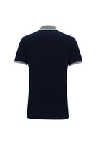 Koyu Lacivert Polo Yaka Slim Fit Dar Kesim Pamuk T-shirt