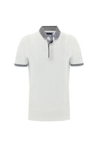 Beyaz Polo Yaka Slim Fit Dar Kesim Pamuk T-shirt