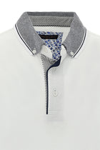 Beyaz Polo Yaka Slim Fit Dar Kesim Pamuk T-shirt