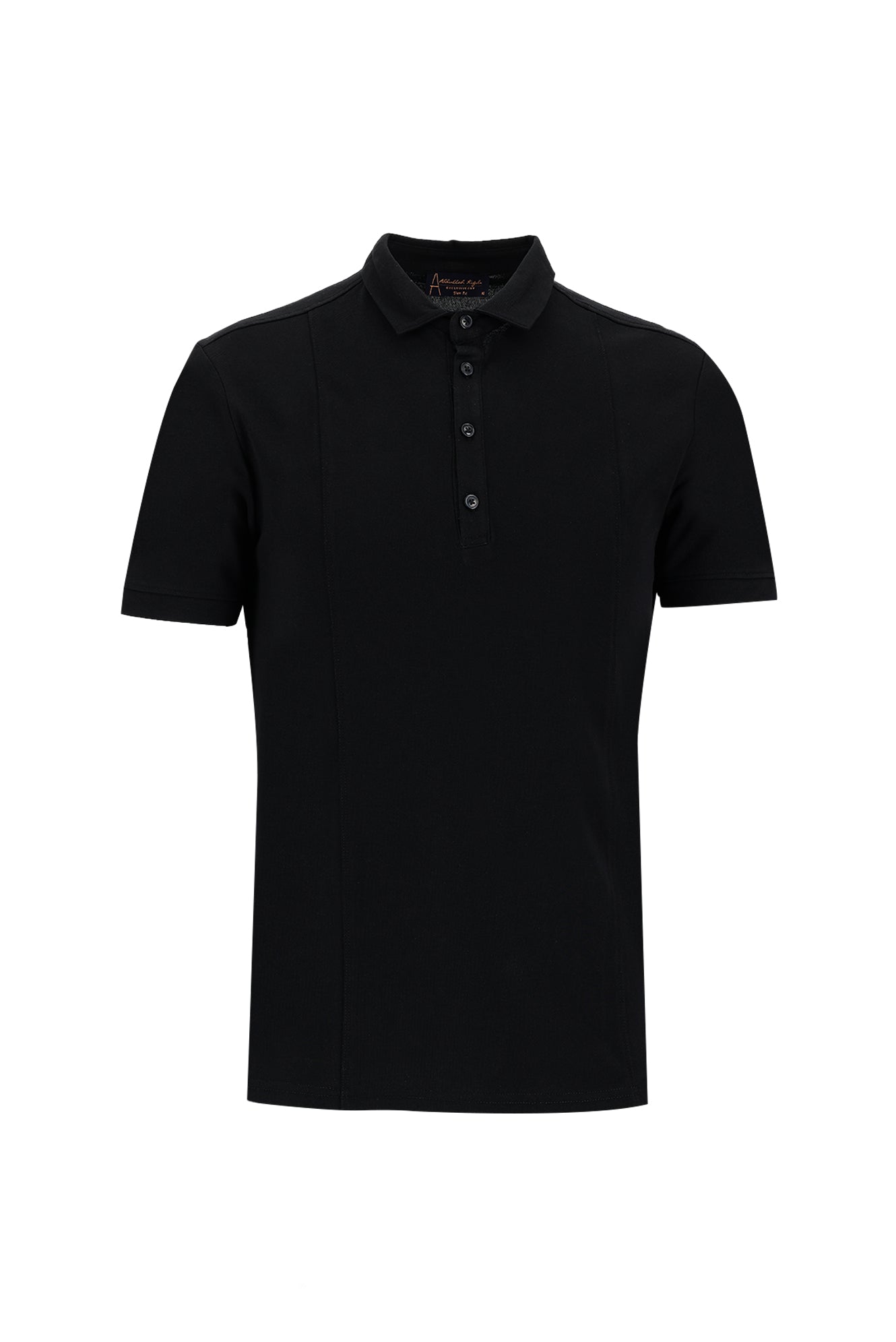 Siyah Polo Yaka Slim Fit Dar Kesim T-shirt