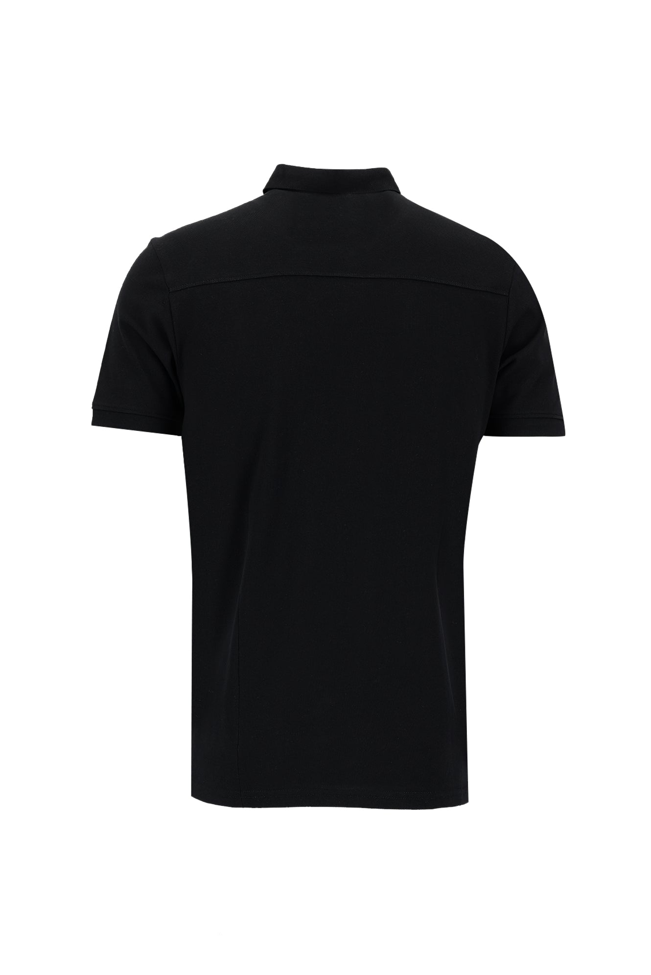 Siyah Polo Yaka Slim Fit Dar Kesim T-shirt