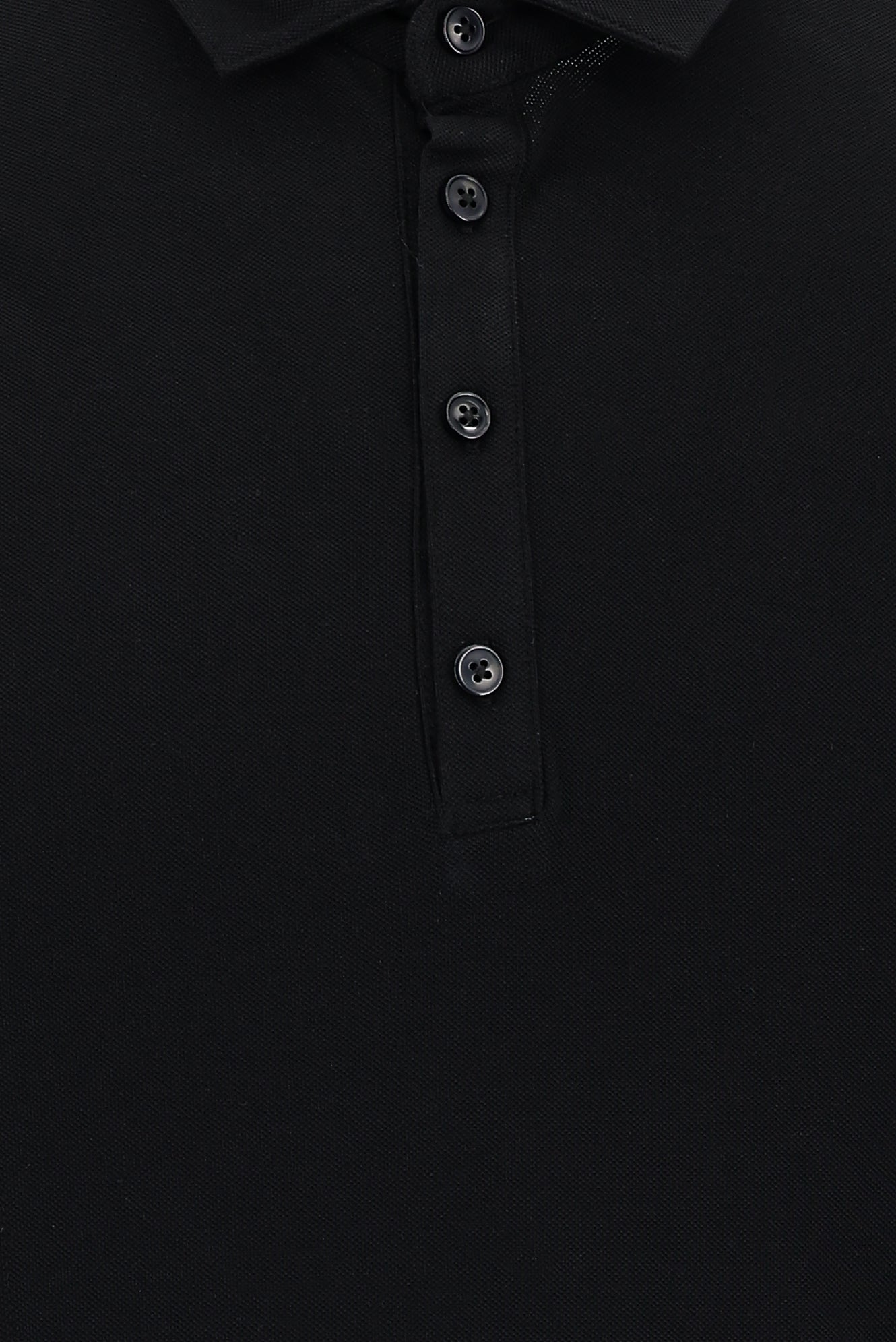 Siyah Polo Yaka Slim Fit Dar Kesim T-shirt