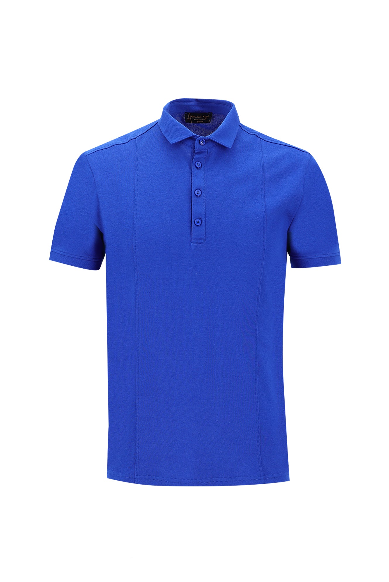 Saks Mavi Polo Yaka Slim Fit Dar Kesim T-shirt