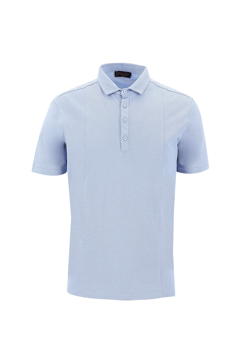 Koyu Mavi  Polo Yaka Slim Fit Dar Kesim T-shirt