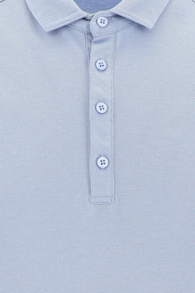 Koyu Mavi  Polo Yaka Slim Fit Dar Kesim T-shirt