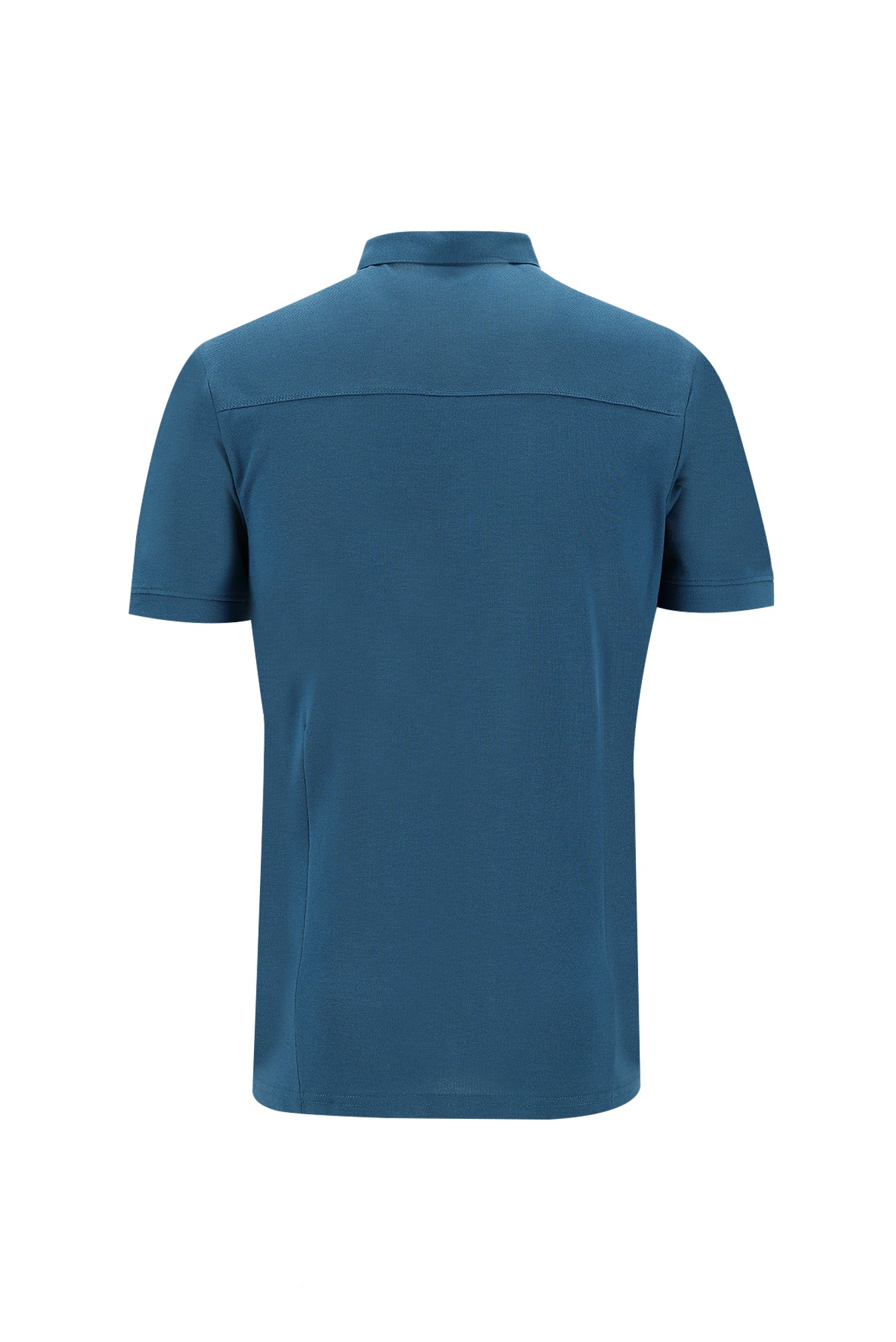 Orta Petrol Polo Yaka Slim Fit Dar Kesim T-shirt