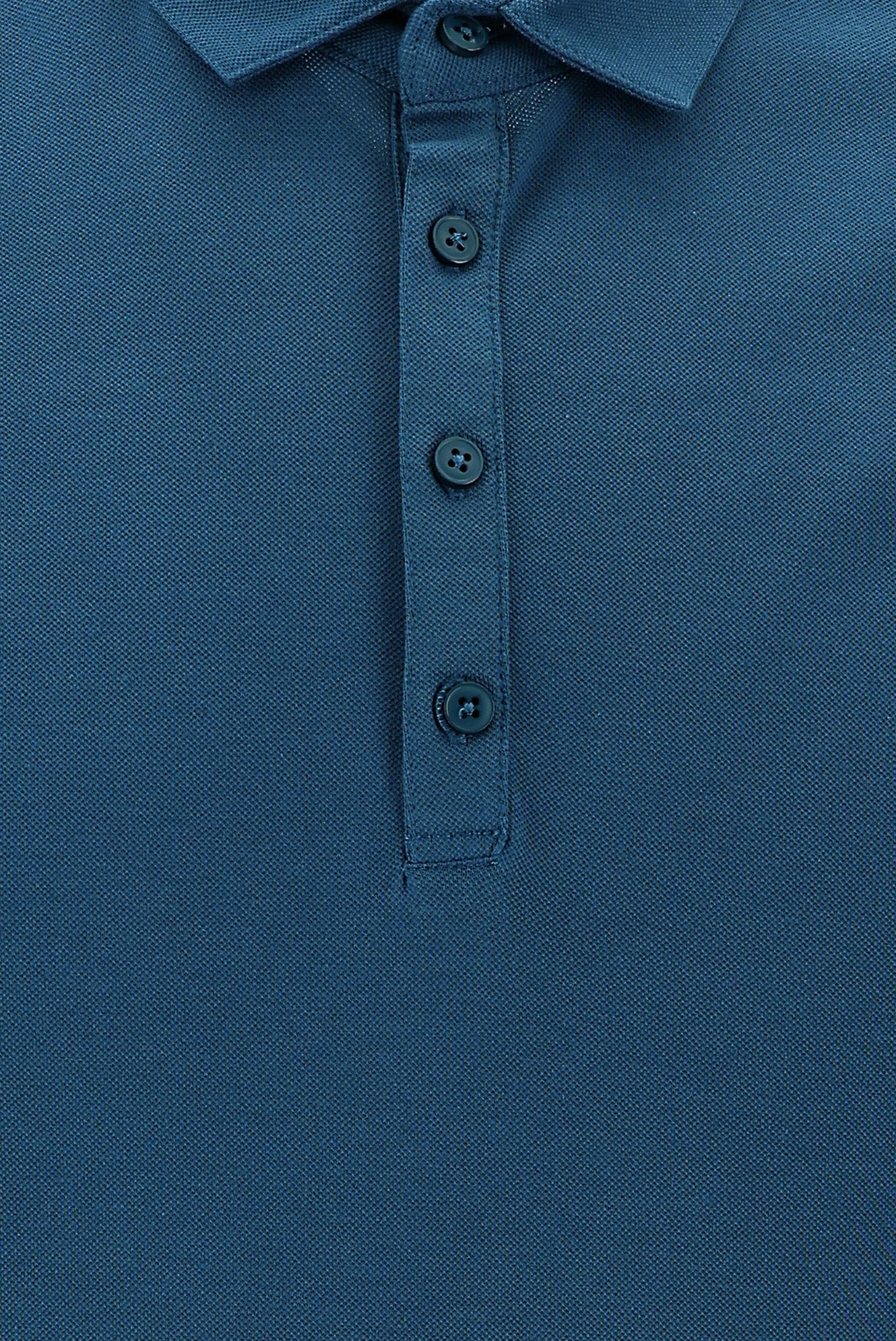 Orta Petrol Polo Yaka Slim Fit Dar Kesim T-shirt