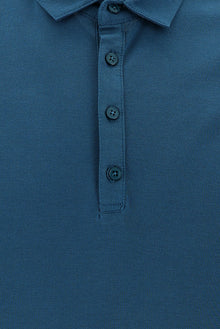 Orta Petrol Polo Yaka Slim Fit Dar Kesim T-shirt