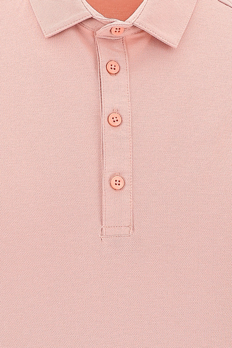 Gül Kurusu Polo Yaka Slim Fit Dar Kesim T-shirt