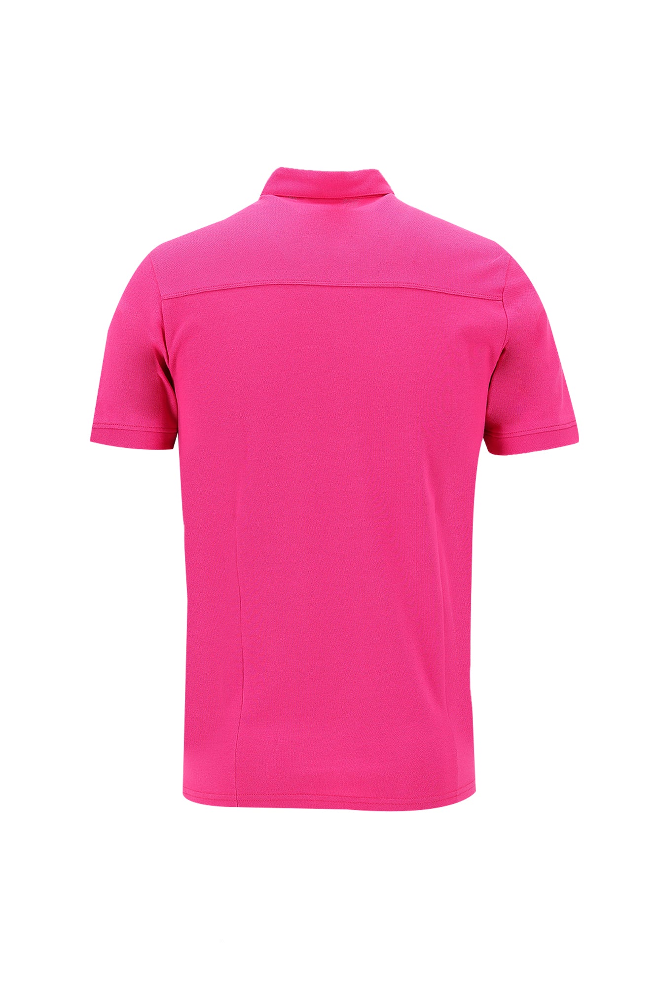 Fuşya Polo Yaka Slim Fit Dar Kesim T-shirt