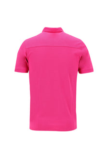 Fuşya Polo Yaka Slim Fit Dar Kesim T-shirt