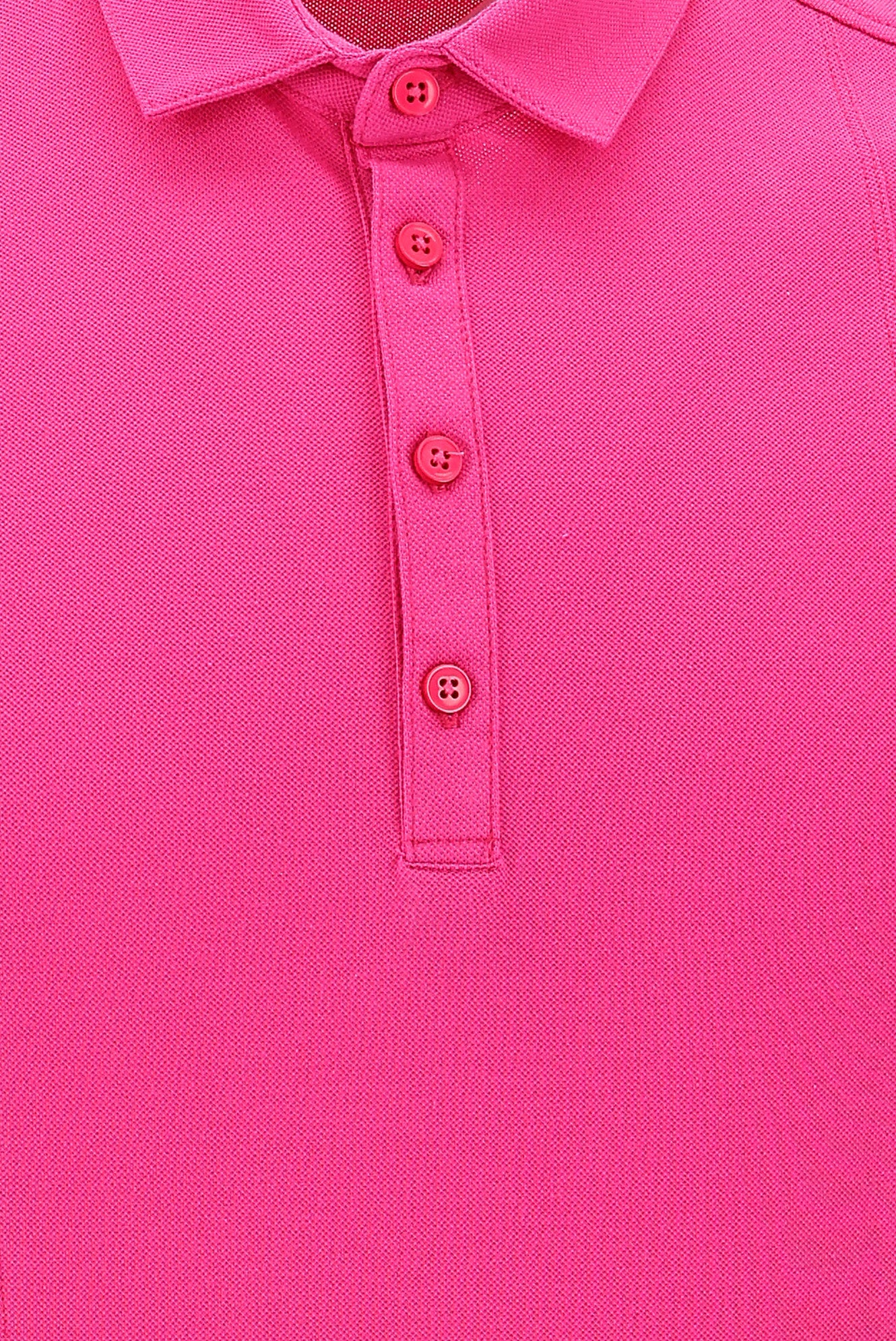 Fuşya Polo Yaka Slim Fit Dar Kesim T-shirt