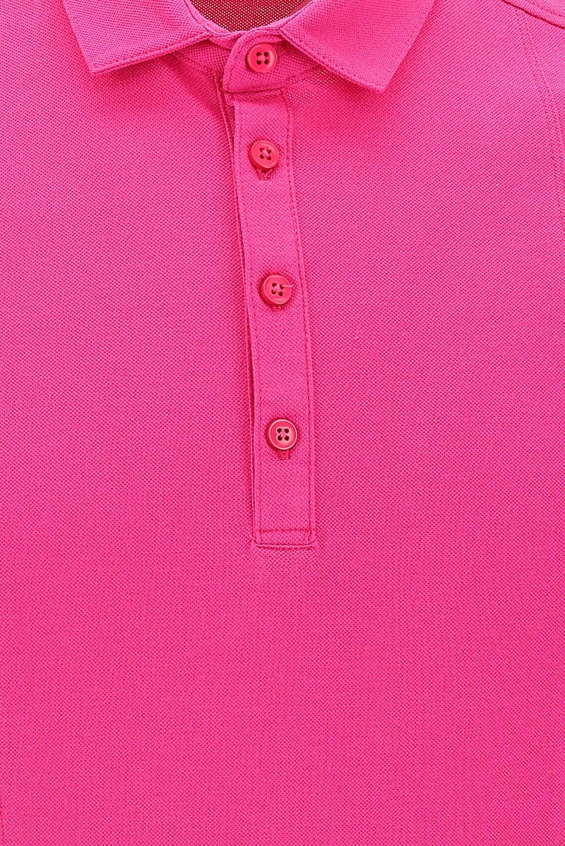 Fuşya Polo Yaka Slim Fit Dar Kesim T-shirt