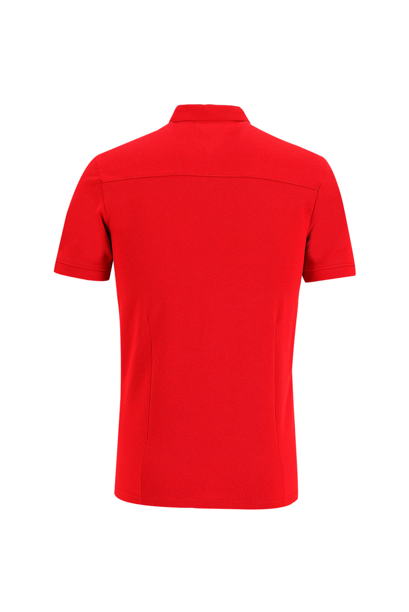 Bayrak Kırmızı Polo Yaka Slim Fit Dar Kesim T-shirt