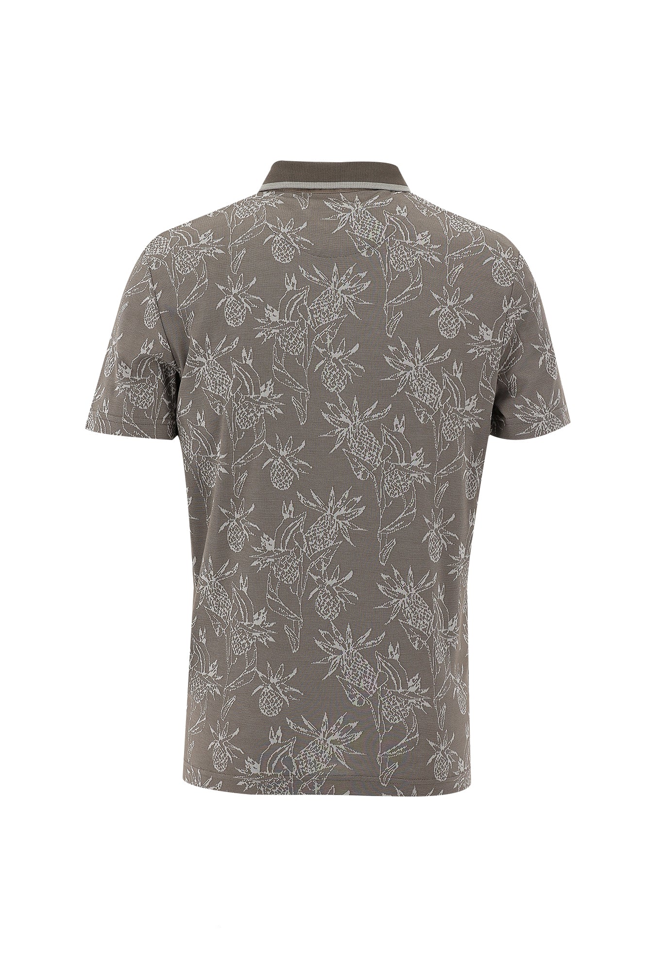 Orta Vizon Polo Yaka Slim Fit Dar Kesim Fermuarl? Bask?l? T-shirt-Abdullah Ki??l?