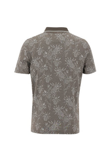 Orta Vizon Polo Yaka Slim Fit Dar Kesim Fermuarl? Bask?l? T-shirt-Abdullah Ki??l?