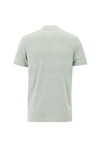 Su Yeşili Hakim Yaka Slim Fit Dar Kesim Fermuarlı Desenli Pamuklu T-shirt