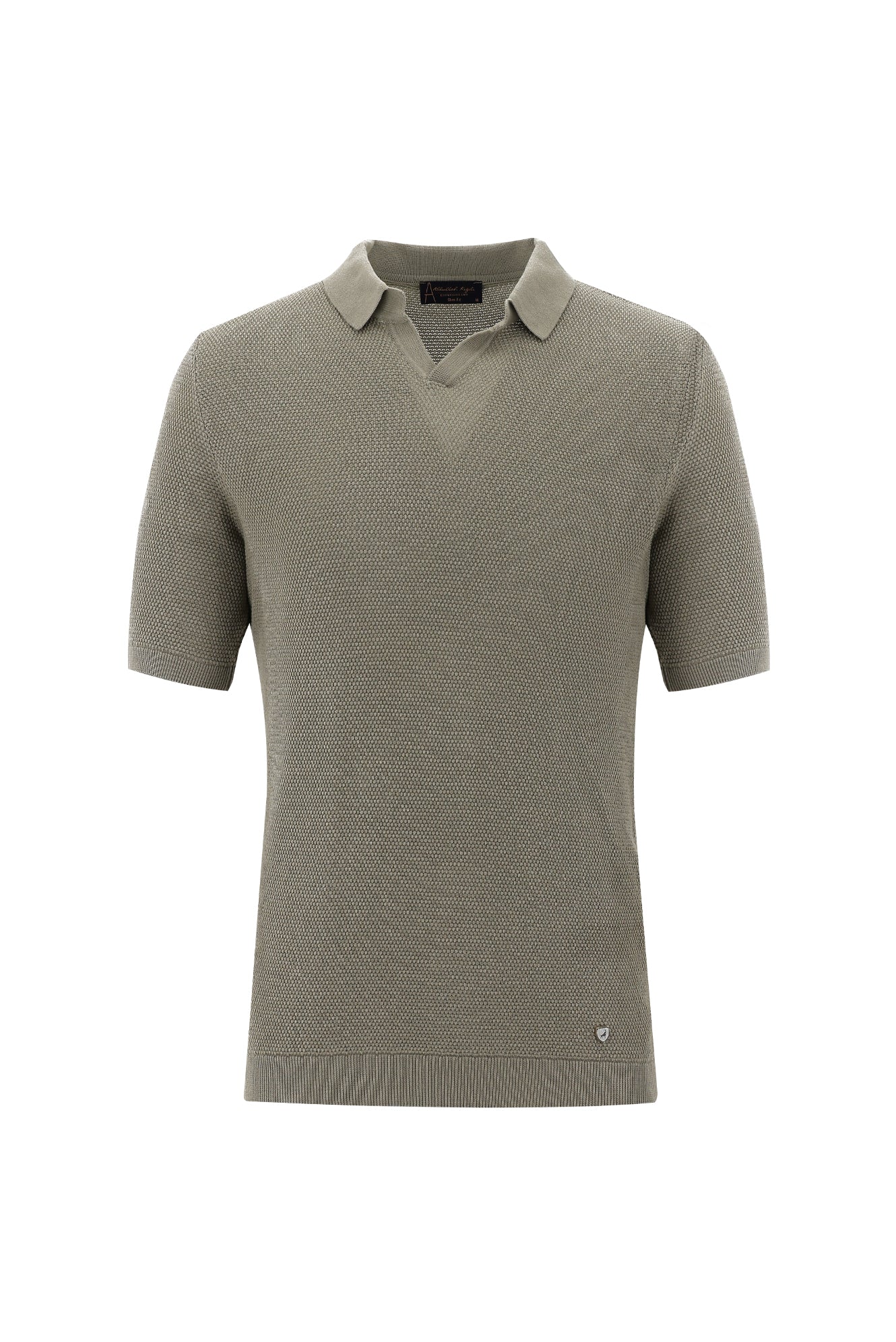 Orta Vizon Polo Yaka Slim Fit Dar Kesim Desenli T-shirt