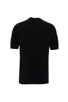 Siyah Polo Yaka Slim Fit Dar Kesim Fermuarlı T-shirt