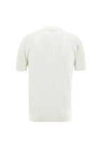 Ekru Polo Yaka Slim Fit Dar Kesim Fermuarlı Desenli T-shirt