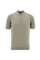 Orta Vizon Polo Yaka Slim Fit Dar Kesim Fermuarlı Desenli T-shirt