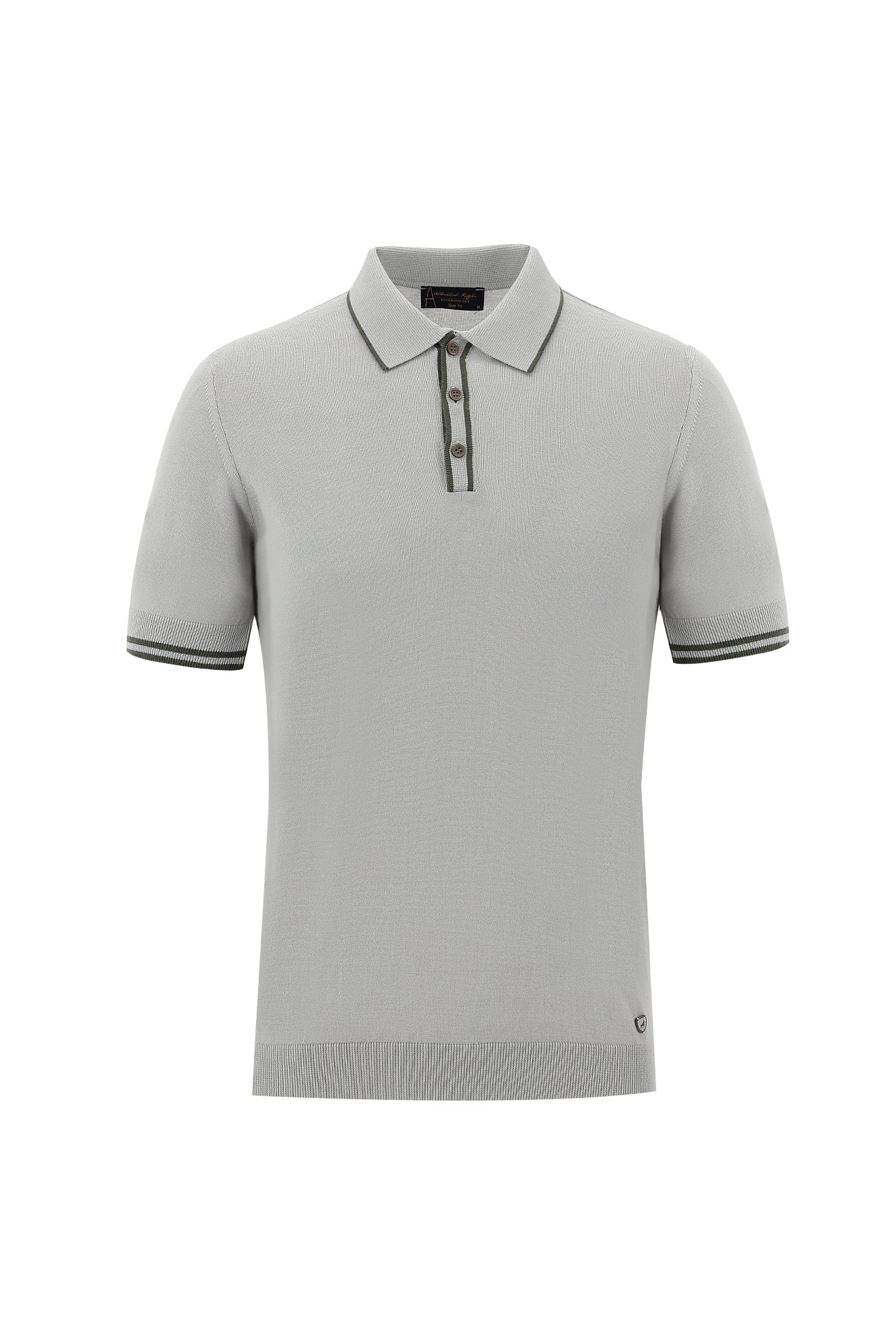 Orta Gri Polo Yaka Slim Fit Dar Kesim T-shirt