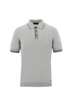 Orta Gri Polo Yaka Slim Fit Dar Kesim T-shirt