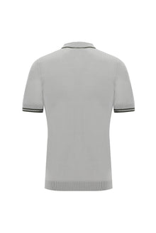 Orta Gri Polo Yaka Slim Fit Dar Kesim T-shirt