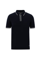 Orta Lacivert Polo Yaka Slim Fit Dar Kesim T-shirt