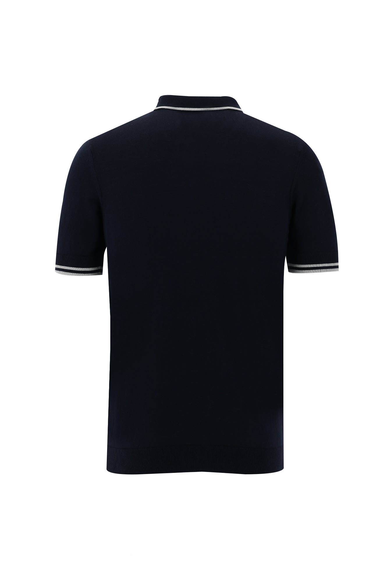Orta Lacivert Polo Yaka Slim Fit Dar Kesim T-shirt