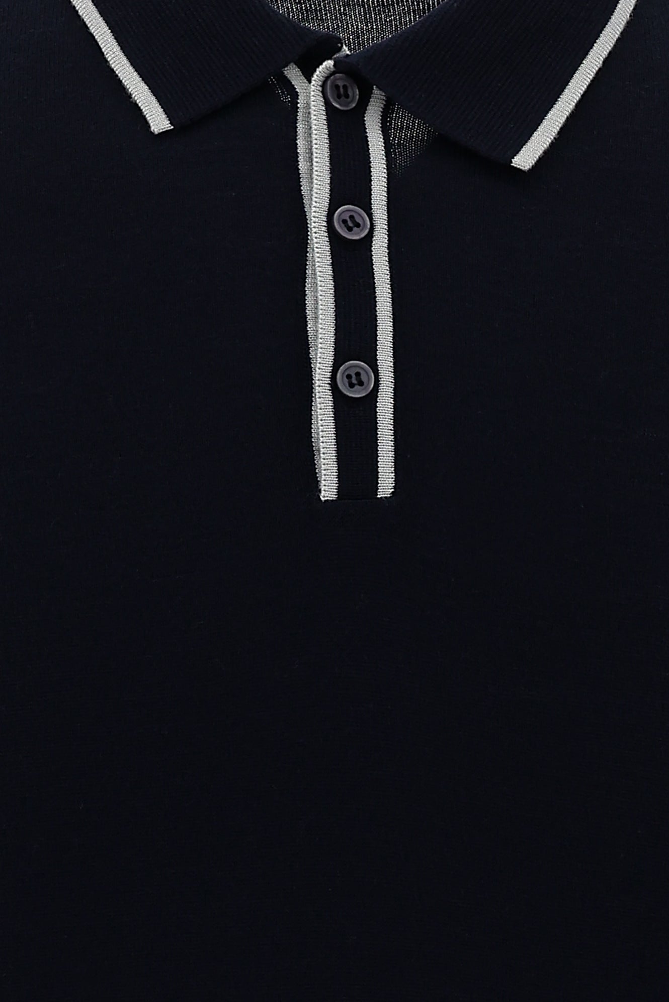 Orta Lacivert Polo Yaka Slim Fit Dar Kesim T-shirt