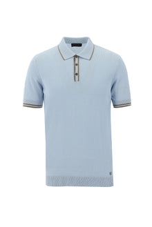 Uçuk Mavi Polo Yaka Slim Fit Dar Kesim T-shirt