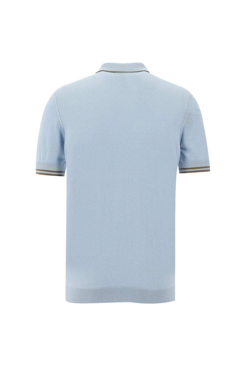 Uçuk Mavi Polo Yaka Slim Fit Dar Kesim T-shirt