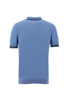 Havacı Mavi Polo Yaka Slim Fit Dar Kesim T-shirt