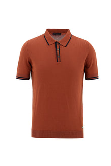 Kiremit Polo Yaka Slim Fit Dar Kesim T-shirt