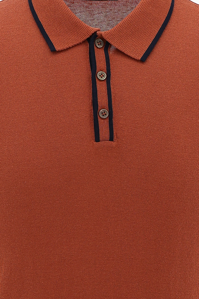 Kiremit Polo Yaka Slim Fit Dar Kesim T-shirt