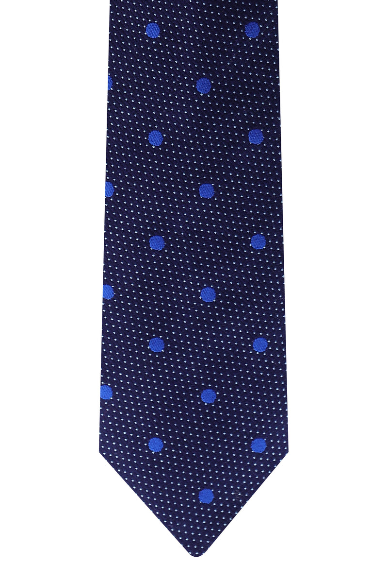Orta Lacivert Desenli Kravat