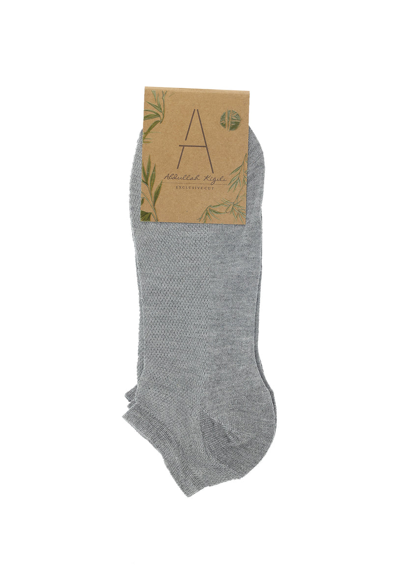 Orta Gri Melanj 2'li Spor Bambu Çorap Seti