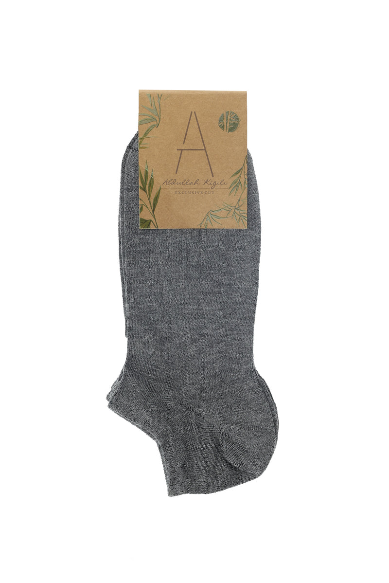 Orta Füme Melanj 2'li Spor Bambu Çorap Seti